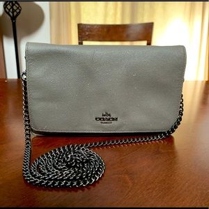 Coach Hayden leather crossbody with gunmetal chain